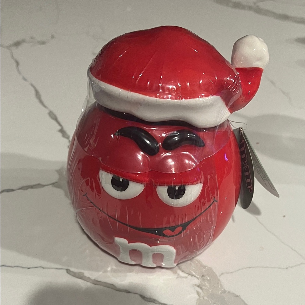 M&M'S Red Holiday Decor with Santa Hat